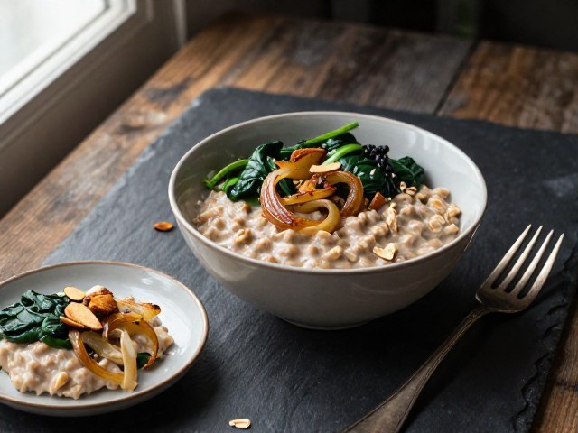 Porridge Doux aux Pommes et aux Épinards