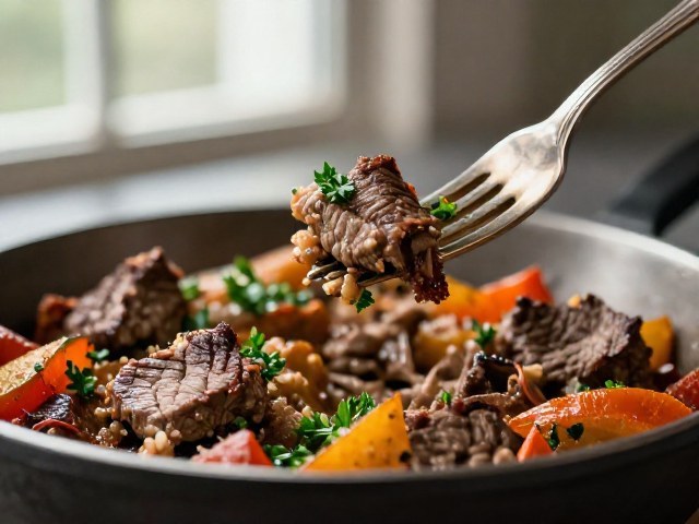 Émincé de Veau aux Légumes et Sauce Rapide