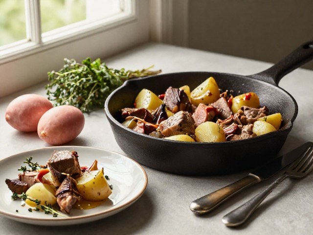 Sauté Réconfortant de Veau et Porc aux Pommes de Terre