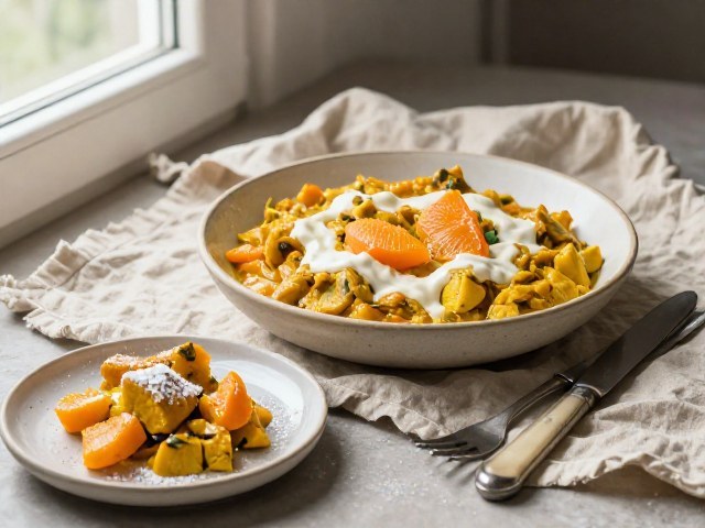 Curry Végétarien Doux aux Patates Douces et Poireaux