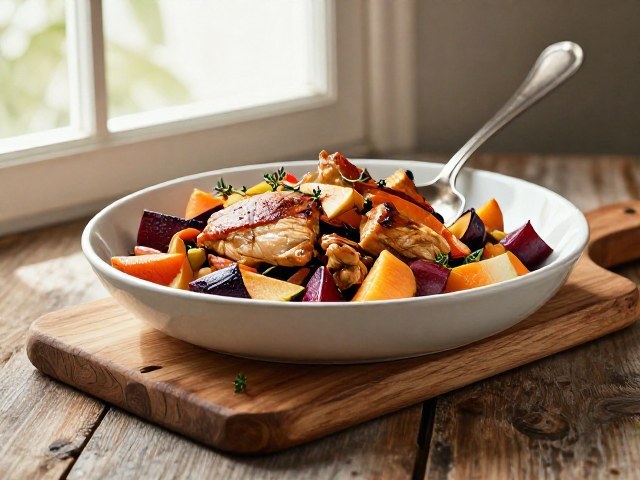 Salade Repas Rapide Poulet et Légumes à l'Italienne