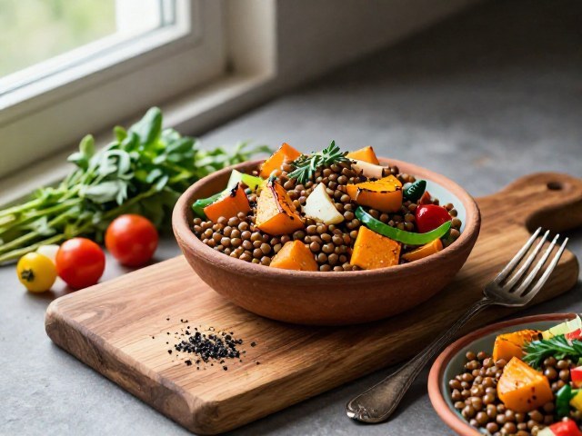 Salade Libanaise Énergétique aux Lentilles et Légumes