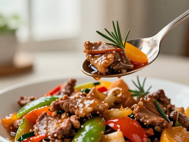 Sauté Japonais de Veau et Porc aux Légumes