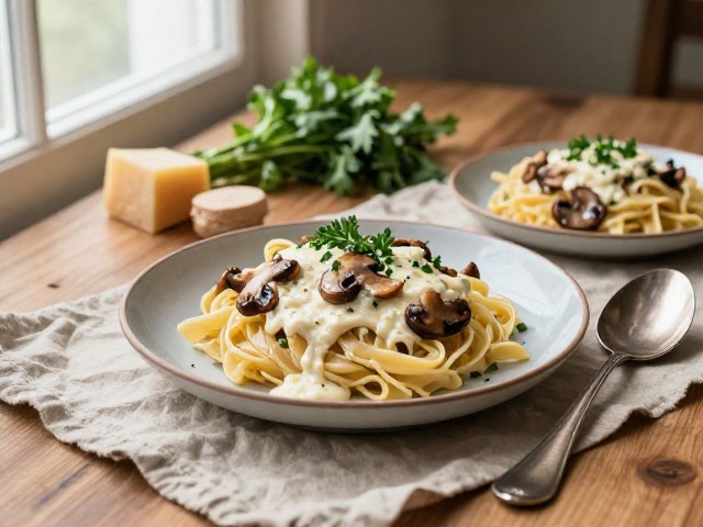 Pâtes Rustiques aux Champignons et au Parmesan