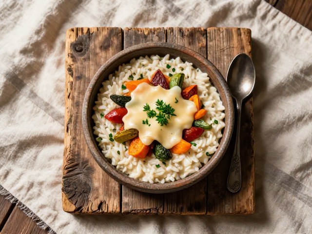 Bol de Riz Crémeux aux Légumes et au Comté