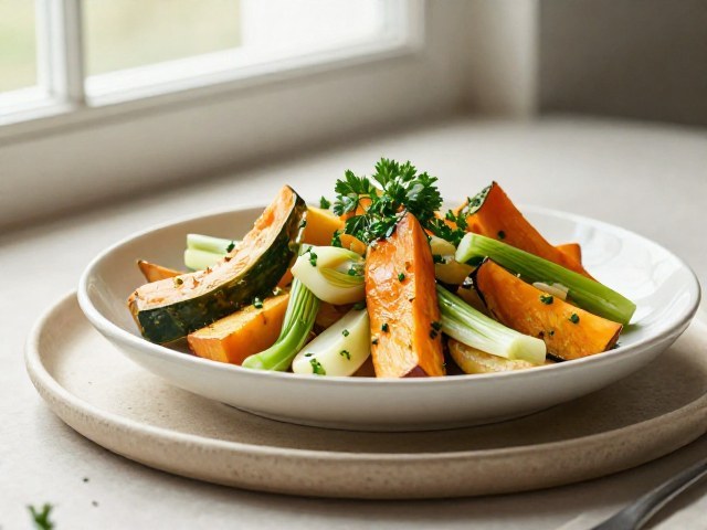 Salade Repas de Courge Butternut et Poireaux
