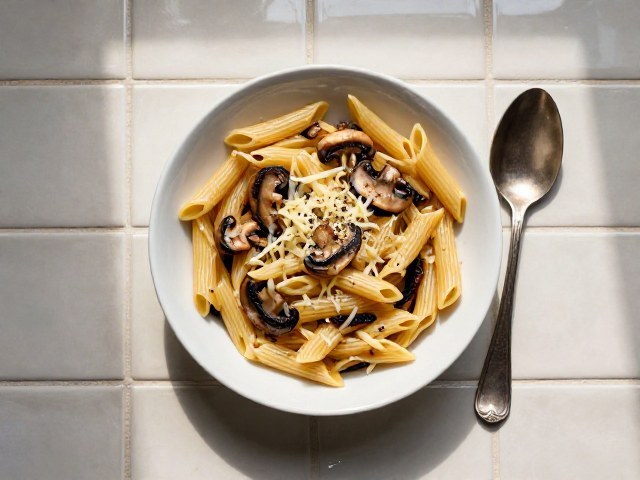 Pâtes aux Champignons et à la Vinaigrette Moutardée