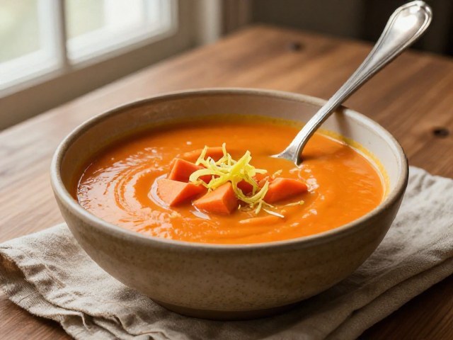 Velouté de carottes et gingembre aux épices douces