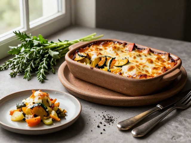 Gratin Végétarien de Champignons et de Choux
