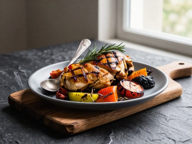 Poulet Grillé aux Épices et Légumes Méditerranéens