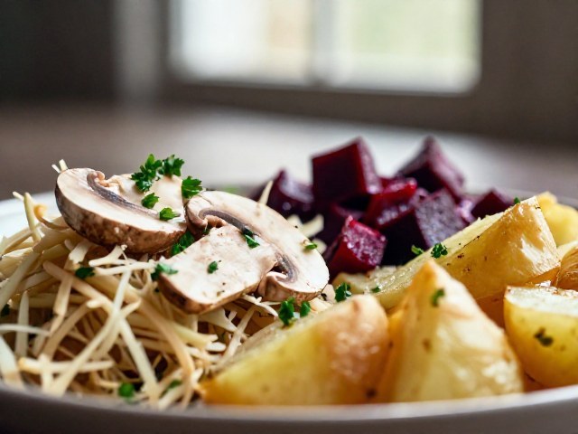 Petits Bouchons de Choux et Champignons aux Betteraves