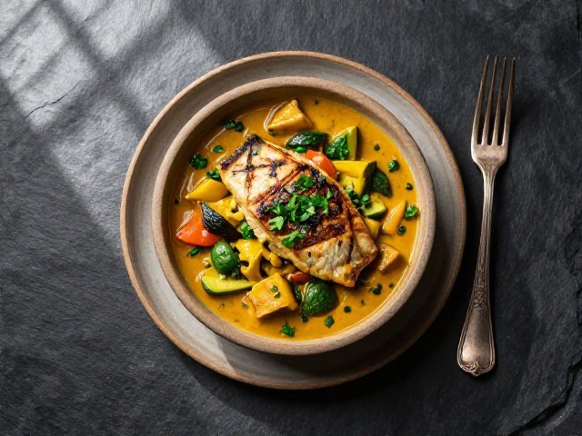 Curry Doux de Légumes et Poisson