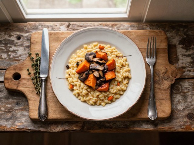 Riz Crémeux aux Champignons et au Potiron