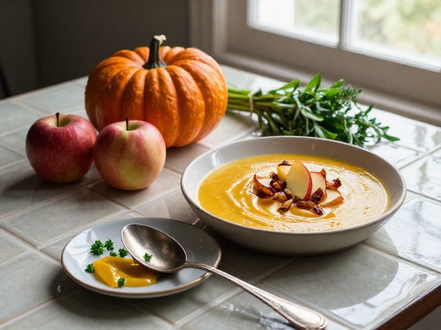 Soupe Froide de Potimarron et Pomme aux Épices Douces