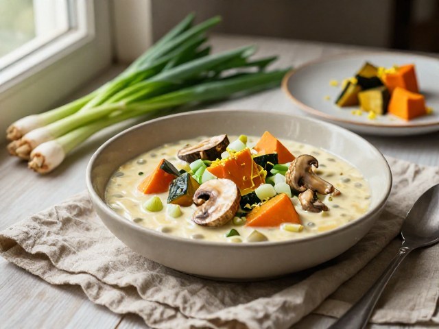 Sauce Crémeuse de Courge et Champignons