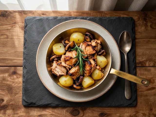 Poêlée Réconfortante de Poulet aux Champignons et Pommes de Terre