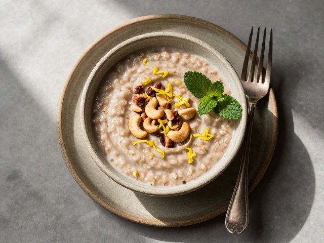 Bol de Porridge Méditerranéen aux Pommes et aux Noix